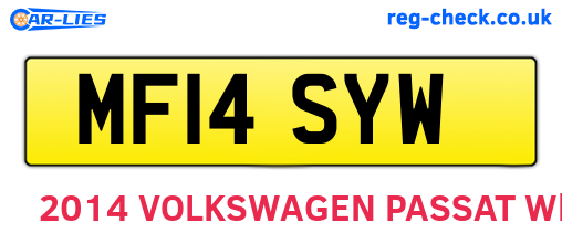 MF14SYW are the vehicle registration plates.