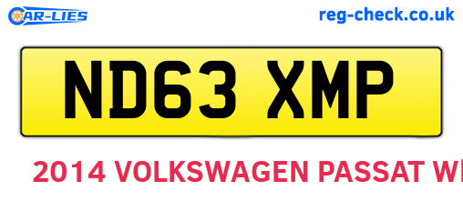 ND63XMP are the vehicle registration plates.