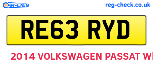 RE63RYD are the vehicle registration plates.