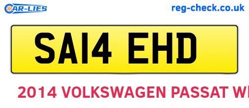 SA14EHD are the vehicle registration plates.