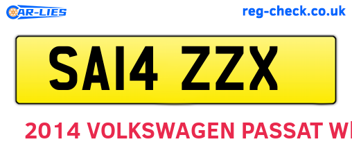SA14ZZX are the vehicle registration plates.