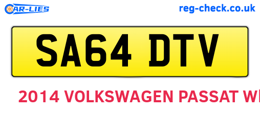 SA64DTV are the vehicle registration plates.