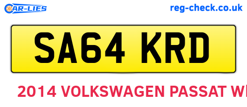SA64KRD are the vehicle registration plates.