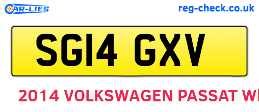 SG14GXV are the vehicle registration plates.
