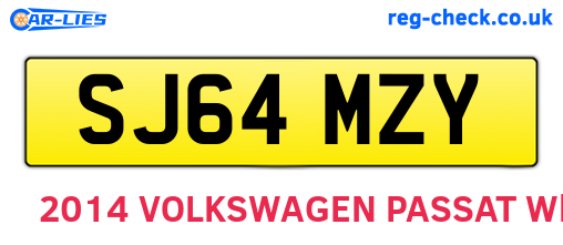 SJ64MZY are the vehicle registration plates.