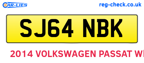 SJ64NBK are the vehicle registration plates.