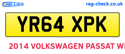 YR64XPK are the vehicle registration plates.