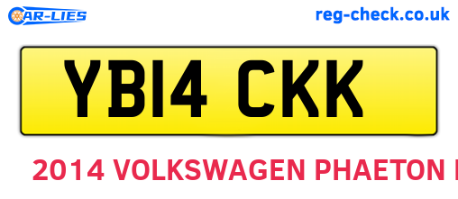 YB14CKK are the vehicle registration plates.