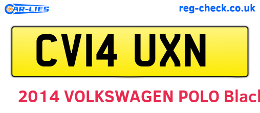 CV14UXN are the vehicle registration plates.