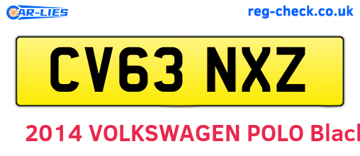 CV63NXZ are the vehicle registration plates.