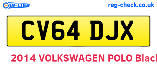 CV64DJX are the vehicle registration plates.