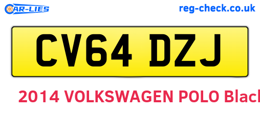 CV64DZJ are the vehicle registration plates.