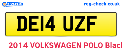 DE14UZF are the vehicle registration plates.