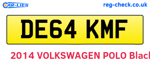 DE64KMF are the vehicle registration plates.