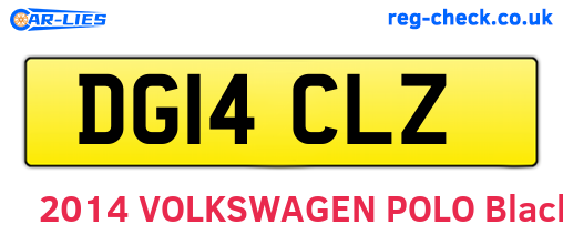 DG14CLZ are the vehicle registration plates.