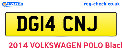 DG14CNJ are the vehicle registration plates.