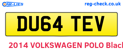 DU64TEV are the vehicle registration plates.