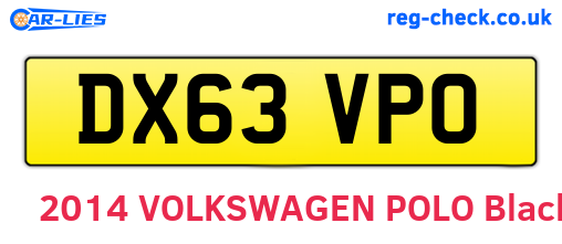 DX63VPO are the vehicle registration plates.