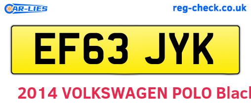 EF63JYK are the vehicle registration plates.