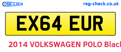 EX64EUR are the vehicle registration plates.