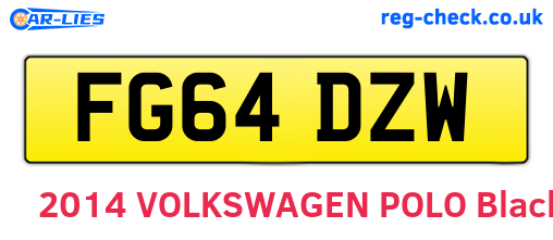 FG64DZW are the vehicle registration plates.