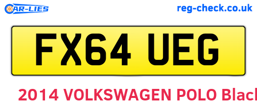 FX64UEG are the vehicle registration plates.