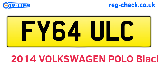 FY64ULC are the vehicle registration plates.