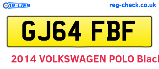 GJ64FBF are the vehicle registration plates.