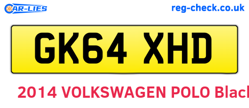 GK64XHD are the vehicle registration plates.