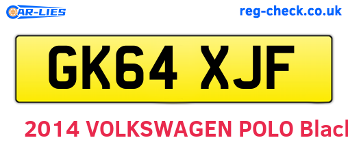 GK64XJF are the vehicle registration plates.
