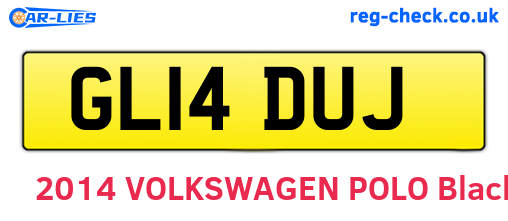 GL14DUJ are the vehicle registration plates.