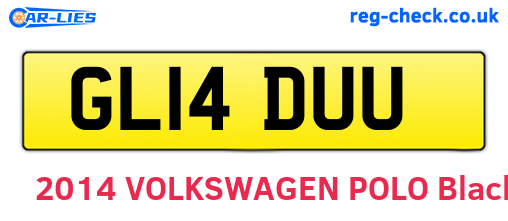 GL14DUU are the vehicle registration plates.
