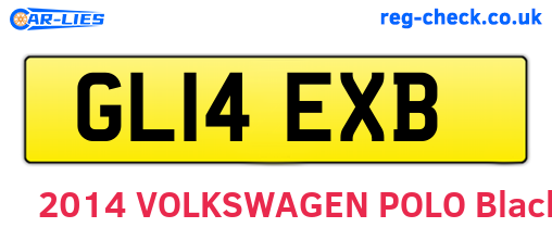 GL14EXB are the vehicle registration plates.