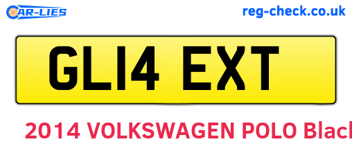 GL14EXT are the vehicle registration plates.