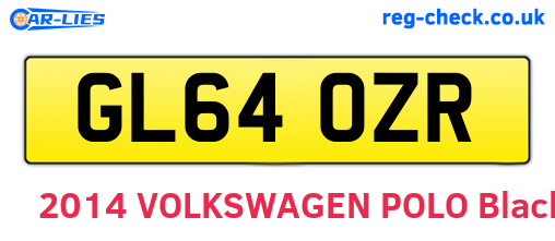 GL64OZR are the vehicle registration plates.