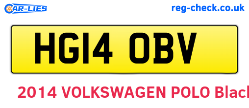 HG14OBV are the vehicle registration plates.