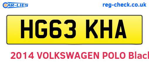 HG63KHA are the vehicle registration plates.