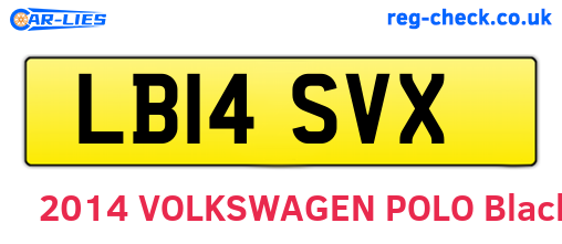 LB14SVX are the vehicle registration plates.