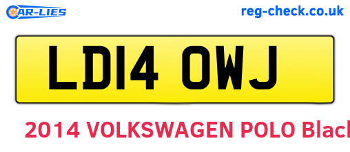 LD14OWJ are the vehicle registration plates.