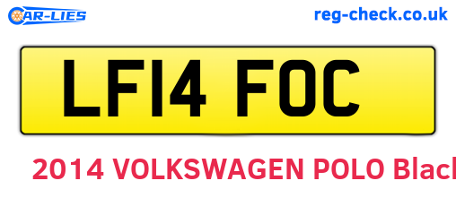 LF14FOC are the vehicle registration plates.