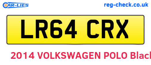LR64CRX are the vehicle registration plates.