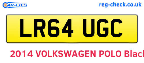 LR64UGC are the vehicle registration plates.