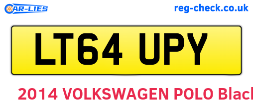 LT64UPY are the vehicle registration plates.