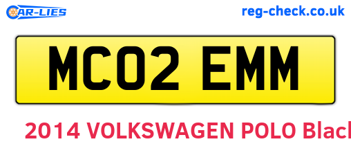 MC02EMM are the vehicle registration plates.