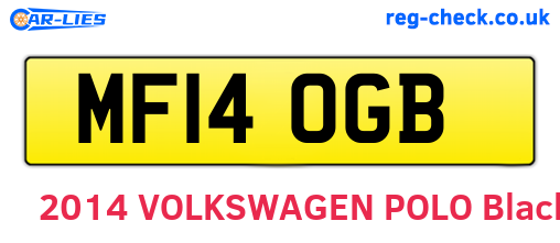 MF14OGB are the vehicle registration plates.