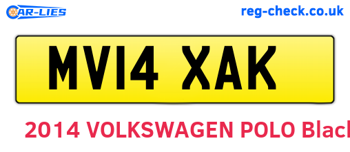 MV14XAK are the vehicle registration plates.