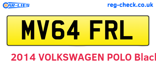 MV64FRL are the vehicle registration plates.