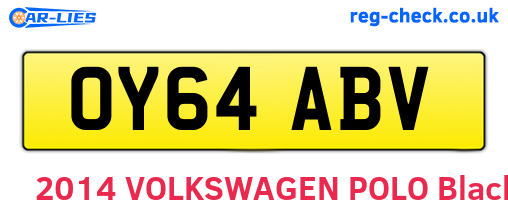 OY64ABV are the vehicle registration plates.