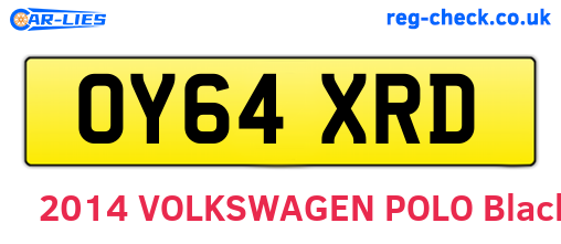 OY64XRD are the vehicle registration plates.