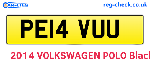 PE14VUU are the vehicle registration plates.